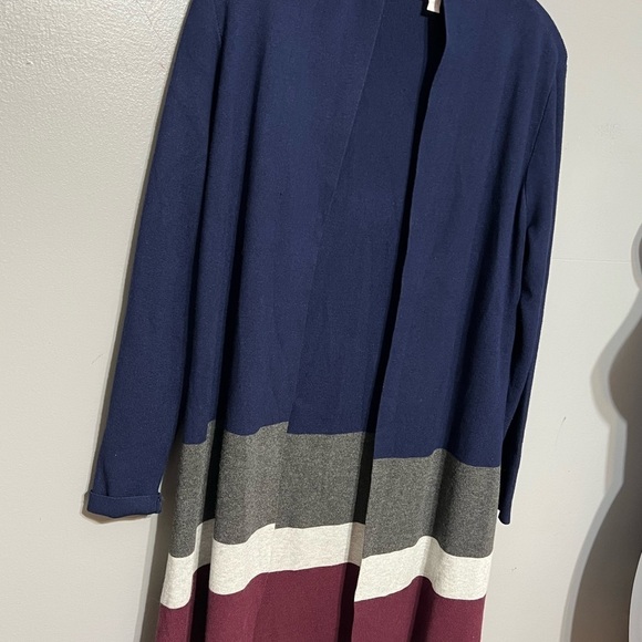 Belle by Kim Gravel XS ColorBlock Open Front  Casual Lightweight Knit Cardigan - Picture 8 of 11